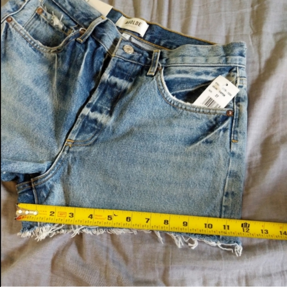 Agolde Parker Denim Jeans Shorts Swapmeet Dark - Picture 7 of 11